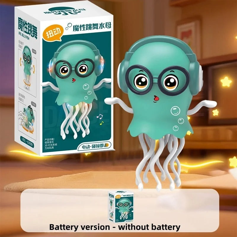 LED-powered, crawling, dancing jellyfish toy