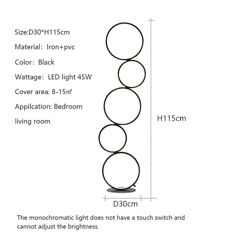 Nordic Modern LED Ring Shape floor lamp