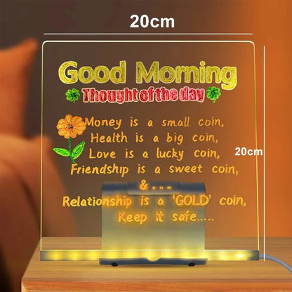 LED Notice Board DIY Acrylic Message Board Kids Drawing Board