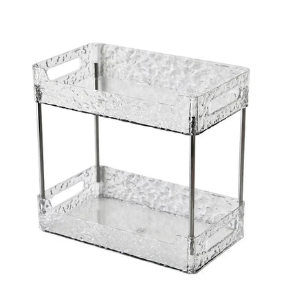 2 Layer Luxury Water ripple Style Acrylic multipurpose storage rack