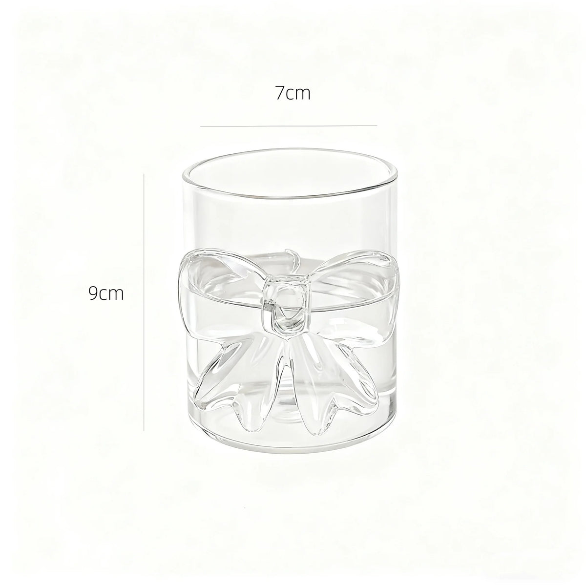 Aesthetic trending bow glass without handle
