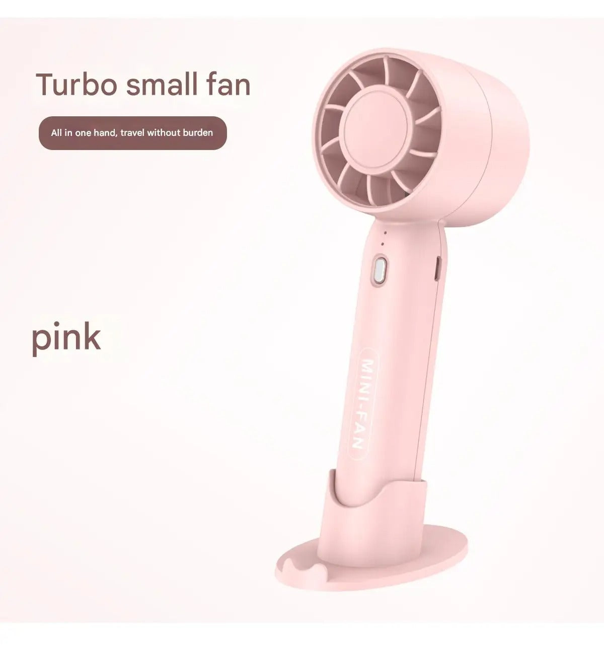 Turbo portable small fan USB charging mini portable lightweight outdoor desktop stand with long battery life