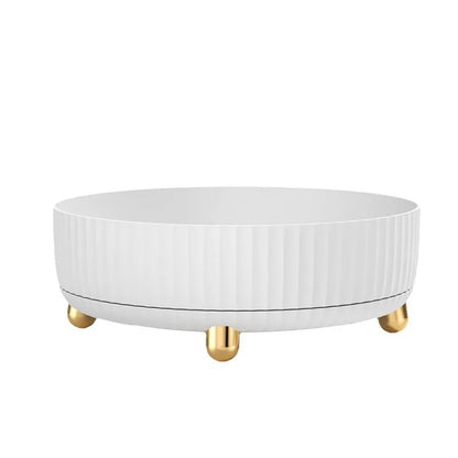 1 pc 360-degree rotating cosmetic storage box, large capacity makeup organizer, round plastic skincare product display case