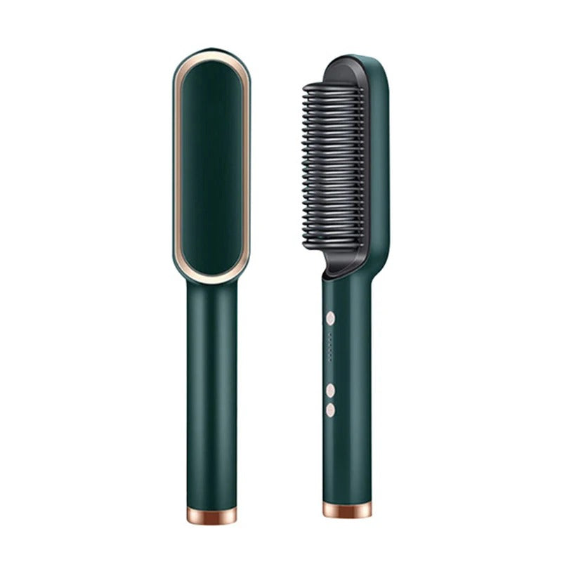 Portable hair straghtening brush tool