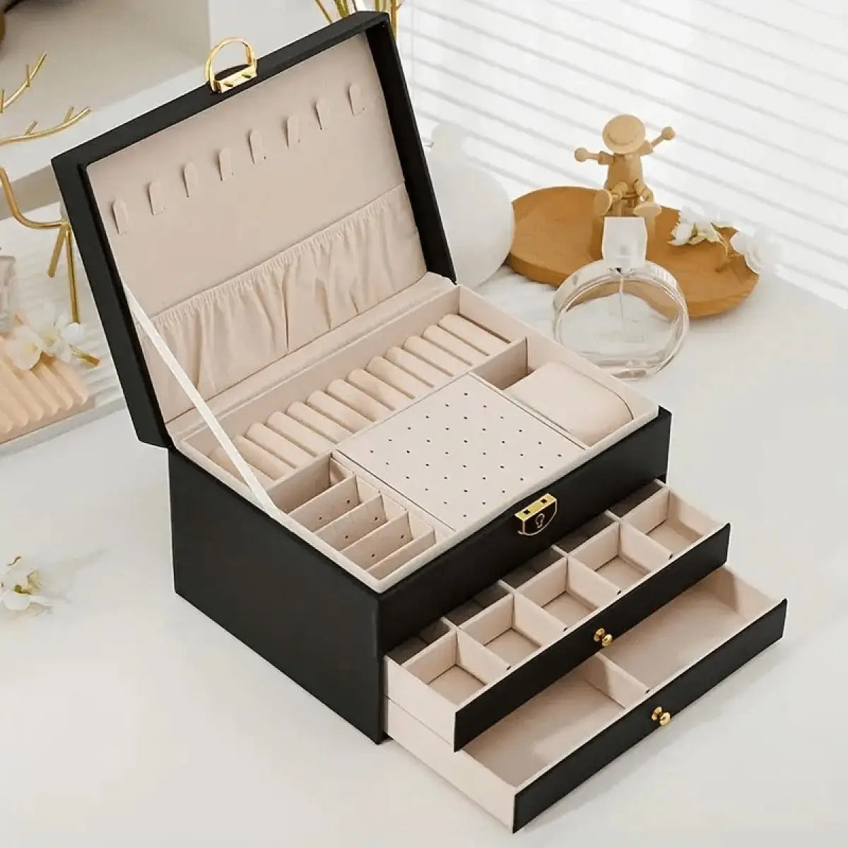 3 tier luxury jewellery box