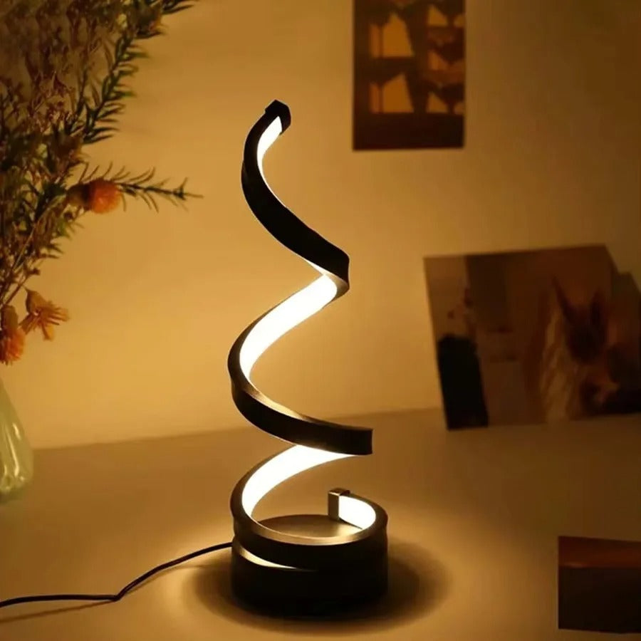 Creative spiral LED night light, 3-color, dimmable, desk lamp, reading light for living room, office, desk